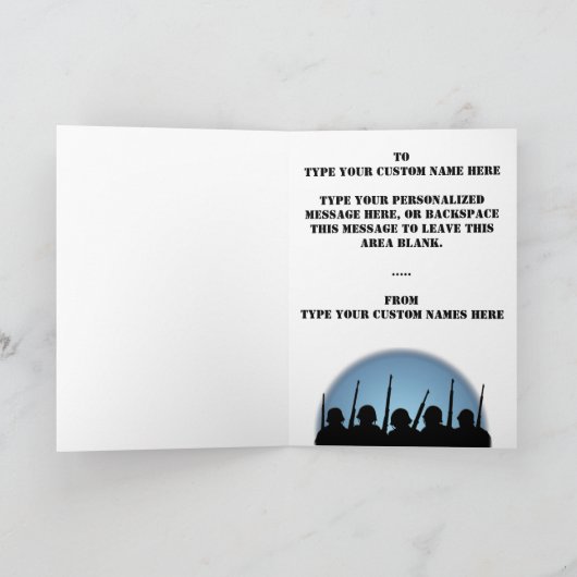 私たちがカードを使用しないように個人設定された忘れ戦没者記念カード カード (内部)