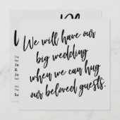 私たちがグレイ延期のカードをハグ結婚できる場合 招待状 (正面/裏面)