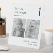 私たちがテーブル番号年齢カップルの写真だったモダン時 台座サイン (インサイチュ)