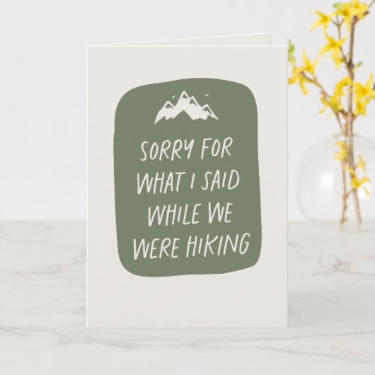 私たちがハイキング中に言ってごめんなさいおもしろい カード (黄色い花)