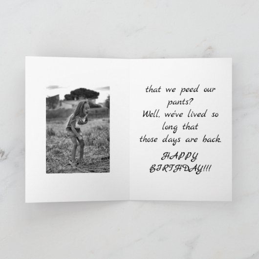 私たちがピーディングまで笑う誕生日カード サンキューカード (内部)