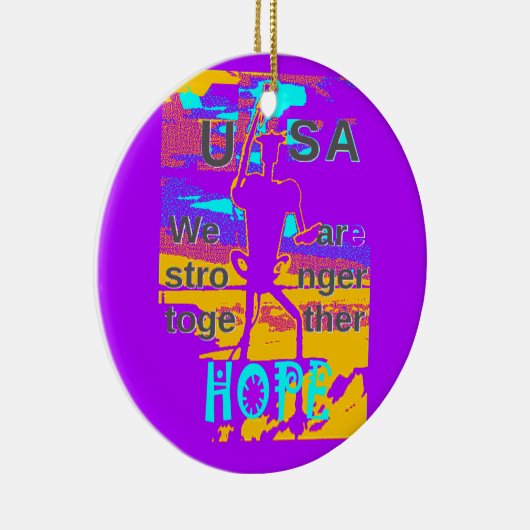 私たちが一緒に強くなることを願って、あなたのアメリカを作る セラミックオーナメント (右)