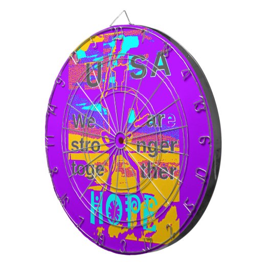 私たちが一緒に強くなることを願って、あなたのアメリカを作る ダーツボード (正面右)