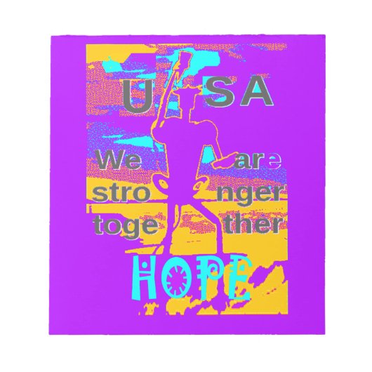 私たちが一緒に強くなることを願って、あなたのアメリカを作る ノートパッド (正面)