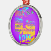 私たちが一緒に強くなることを願って、あなたのアメリカを作る メタルオーナメント (左)