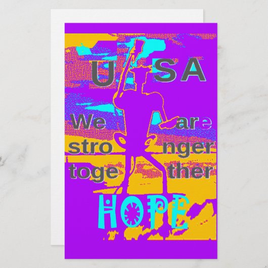 私たちが一緒に強くなることを願って、あなたのアメリカを作る 便箋 (正面/裏面)