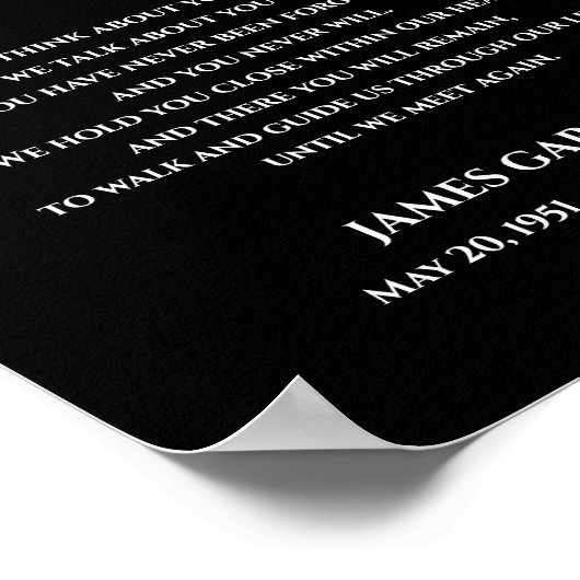 私たちが人生の詩の再びお祝いに会うまで黒 ポスター (角)