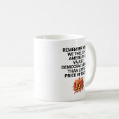 私たちが価格を下げた時考えを思い出す コーヒーマグカップ (正面右)