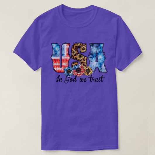私たちが信頼する神の米国 Tシャツ (デザイン正面)