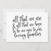 私たちが全てである 黒と白の結婚式看板 招待状 (正面)