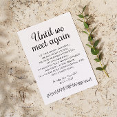 私たちが再び会うまで葬儀の詩記念 ポストカード