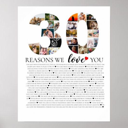 私たちが写真コラージュを愛する30日目の理由 ポスター (正面)