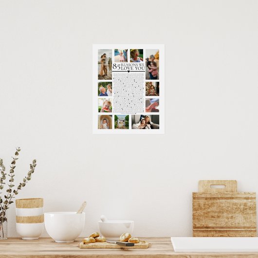 私たちが写真コラージュ誕生日を愛する85の理由 ポスター (キッチン)