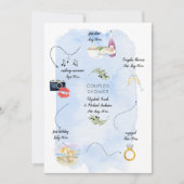 私たちが出会ったアイコンのタイムラインブライダルカップルのシャワー 招待状 (正面)