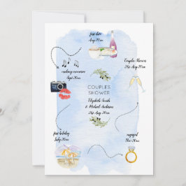 私たちが出会ったアイコンのタイムラインブライダルカップルのシャワー 招待状