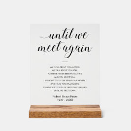 私たちが名前を付けた葬儀詩に再会するまで アクリルサイン