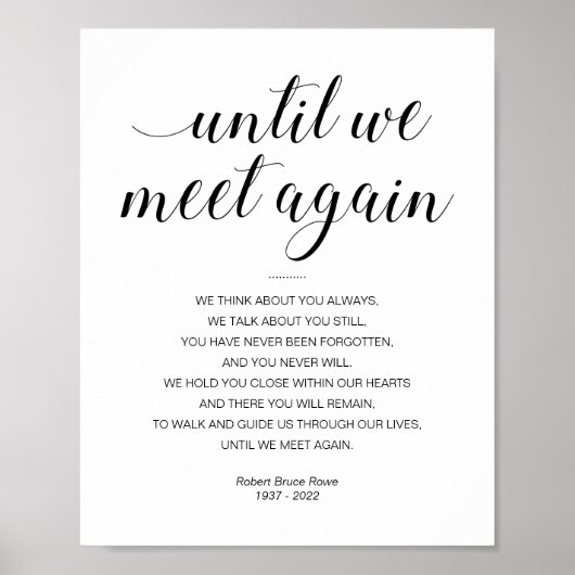 私たちが名前を付けエレガントて再び葬儀詩に会うまで ポスター (正面)