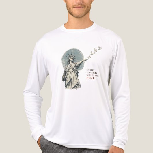 私たちが平和を選択するとき自由は花開く トライブレンドTシャツ (正面)