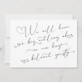 私たちが延期された白いカードをハグ結婚できる場合 招待状 (正面)