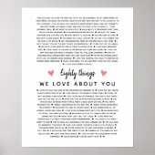 私たちが彼のための誕生日プレゼントを愛する80の理由 ポスター (正面)