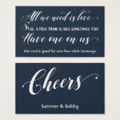 私たちが必要なのは愛、海軍フリー飲み物チケット (正面&裏面)