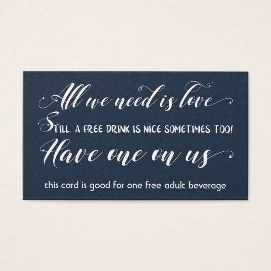 私たちが必要なのは愛、海軍フリー飲み物チケット (正面)