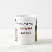 私たちが愛するおばあちゃんパーソナライズされた写真 コーヒーマグカップ (中央)