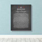 私たちが愛する理由， 50理由， 60歳の誕生日 キャンバスプリント (インサイチュ (ウッドフロア))