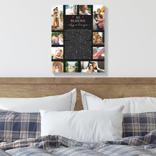 私たちが愛する理由, 50理由, 60歳の誕生日 キャンバスプリント (インサイチュ (寝室))