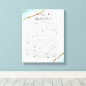 私たちが愛する理由， 50理由， 60歳の誕生日 キャンバスプリント (インサイチュ (ウッドフロア))