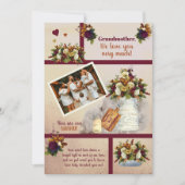 私たちが愛する祖母の写真秋フローラ |文字 カード (正面)