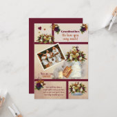 私たちが愛する祖母の写真秋フローラ |文字 カード (正面/裏面インサイチュ)