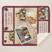 私たちが愛する祖母の写真秋フローラ |文字 シェルパブランケット (正面(横))