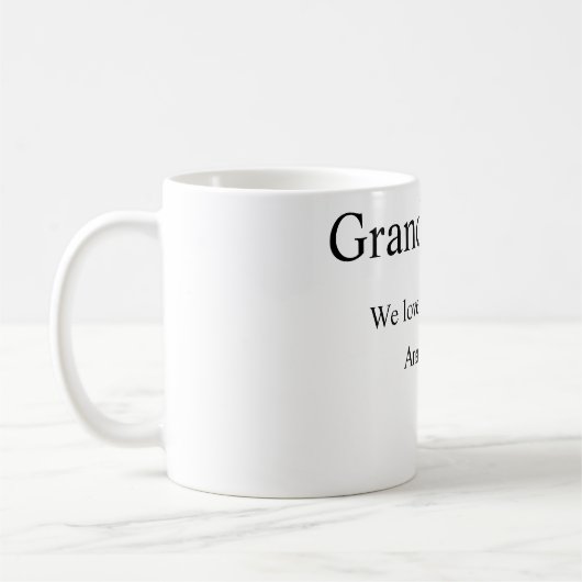 私たちが愛する祖父母の名前を追加シンプルミニマルg コーヒーマグカップ (左)