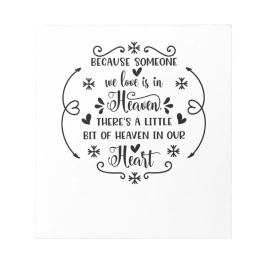 私たちが愛する誰かが天国なので、そこには李がある ノートパッド (正面)