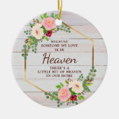 私たちが愛する誰かが天国金ゴールドの枠に セラミックオーナメント (正面)