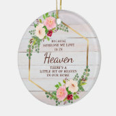 私たちが愛する誰かが天国金ゴールドの枠に セラミックオーナメント (左)