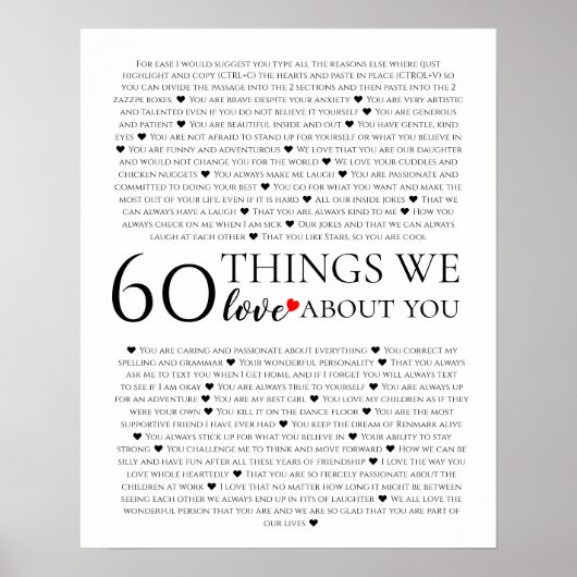 私たちが愛する60の事、70th 80th誕生日 ポスター (正面)