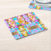 私たちが生きている世界は素晴らしい スクエアペーパーコースター (アングル)