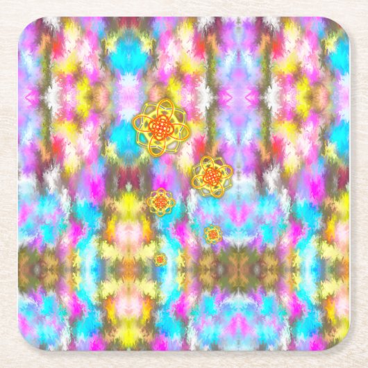 私たちが生きている世界は評価されている スクエアペーパーコースター (正面)