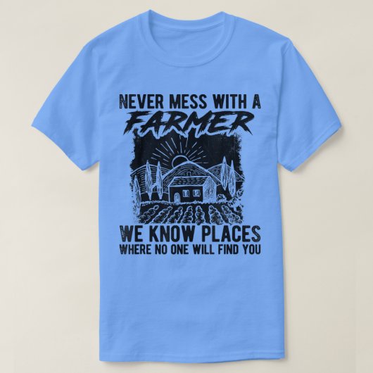 私たちが知っている農家で決して混乱しない Tシャツ (デザイン正面)
