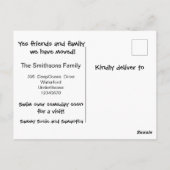 私たちが移転した可愛いクジラ住所の変更 ポストカード (裏面)