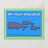 私たちが移転した可愛いクジラ住所の変更 ポストカード (正面)