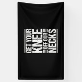 私たちが立ち上がったら膝を離せ 横断幕 (縦)