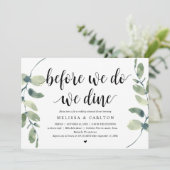 私たちが行う前に、まずは食事を 結婚式リハーサルディナー 招待状 (スタンド正面)