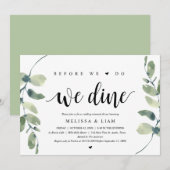 私たちが行う前に、まずは食事を　結婚式リハーサルディナー 招待状 (正面/裏面)