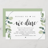 私たちが行う前に、食事をしよう　結婚式のリハーサルディナー 招待状 (正面/裏面)