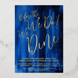 私たちが行う前のサファイアブルーアートリハーサルのディナー 箔招待状