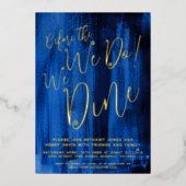 私たちが行う前のサファイアブルーアートリハーサルのディナー 箔招待状 (正面)