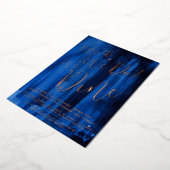 私たちが行う前のサファイアブルーアートリハーサルのディナー 箔招待状 (回転した状態)